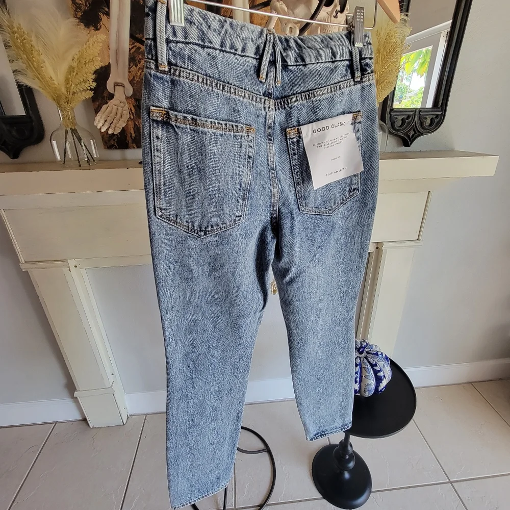 ✨️HP✨️NWT GOOD AMERICAN GOOD CLASSIC Distressed Jeans size 00/24 - Picture 10 of 15